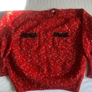 Hand beaded wool sweater